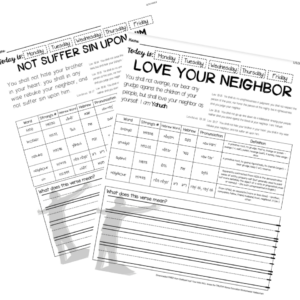 Love Your Neighbor Worksheet